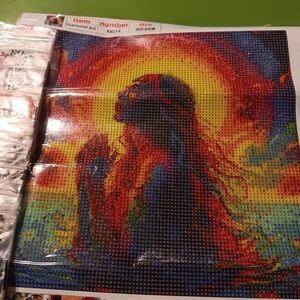 Vibrant Diamond Painting Art Kit Women Praying 30x30